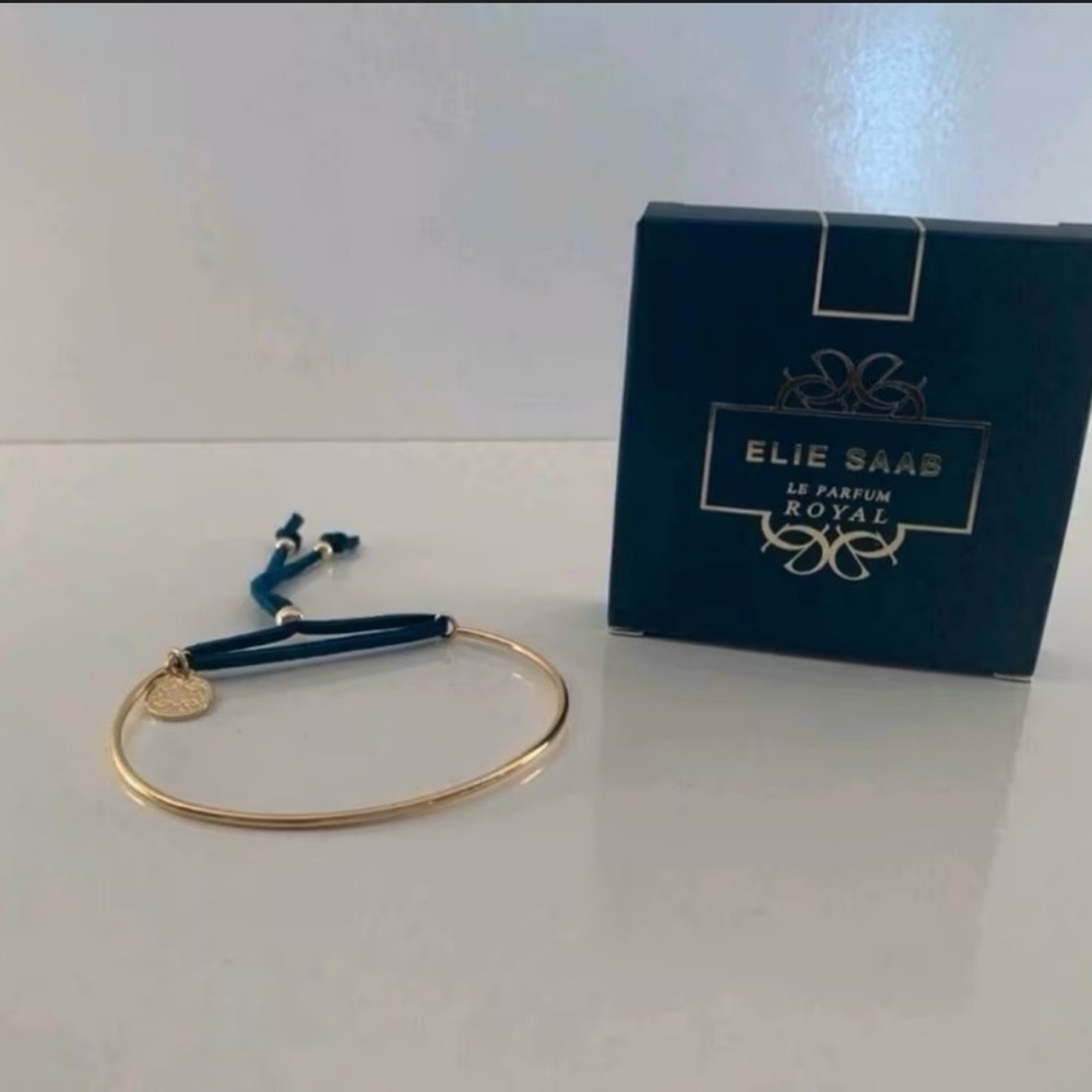 Elie Saab Gold Bangle with Teal Strap